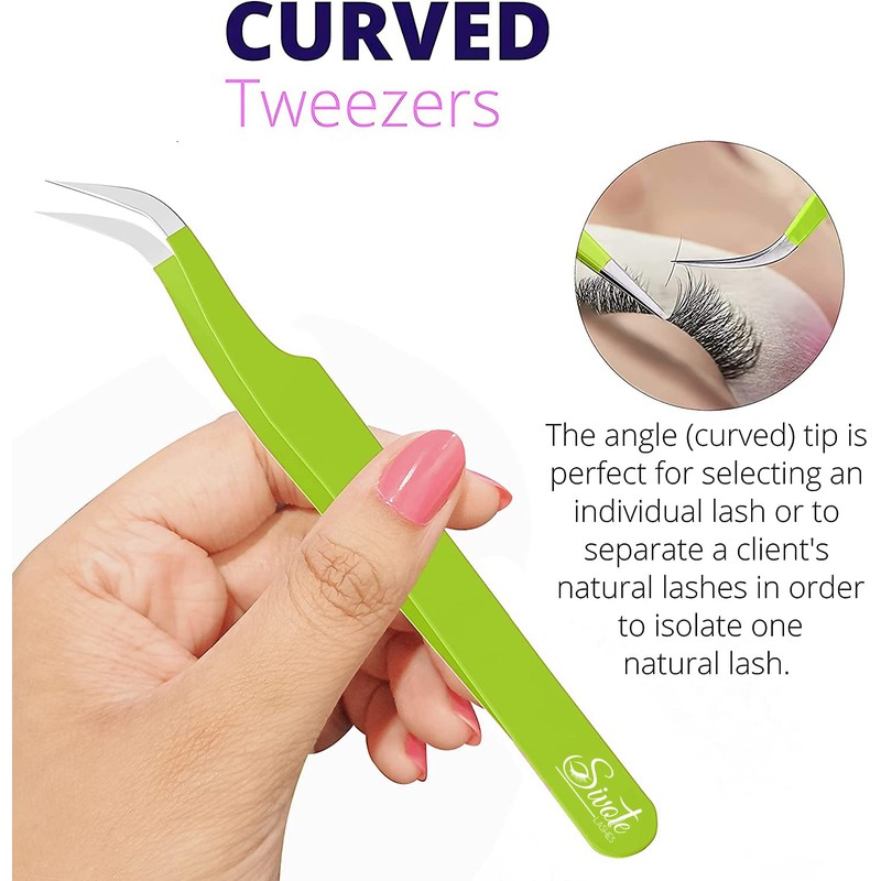 SIVOTE Lash Tweezers for Eyelash Extensions for Volume, Isolation &