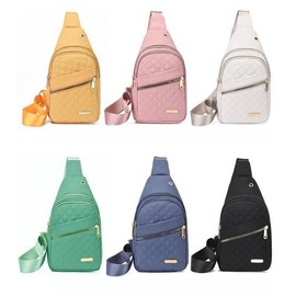 2025 Solid Color Quilted Fanny Pack - Casual Large Capacity Zipper Chest Belt Bum Bag, Adjustable Sling Bag for Daily Use, Lightweight & Waterproof:_white