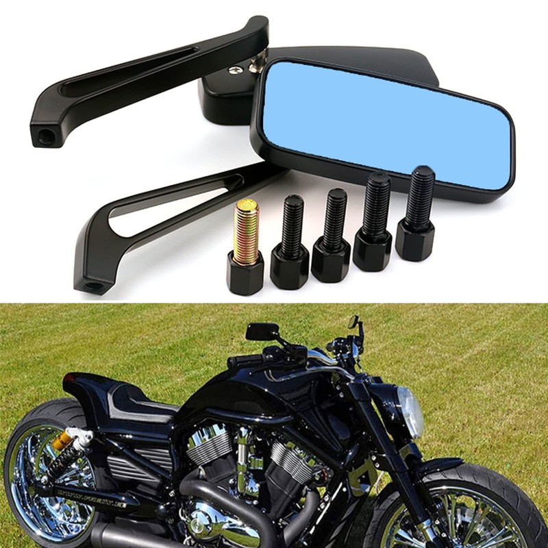 BREDUXSER 8mm 10mm Motorcycle Rectangle Rear View Side Mirrors compatible