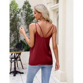 Zeagoo Silk Camisole for Women 2 Pack Sleeveless V Neck Summer Cute Satin Work Office 2025 Tank Tops