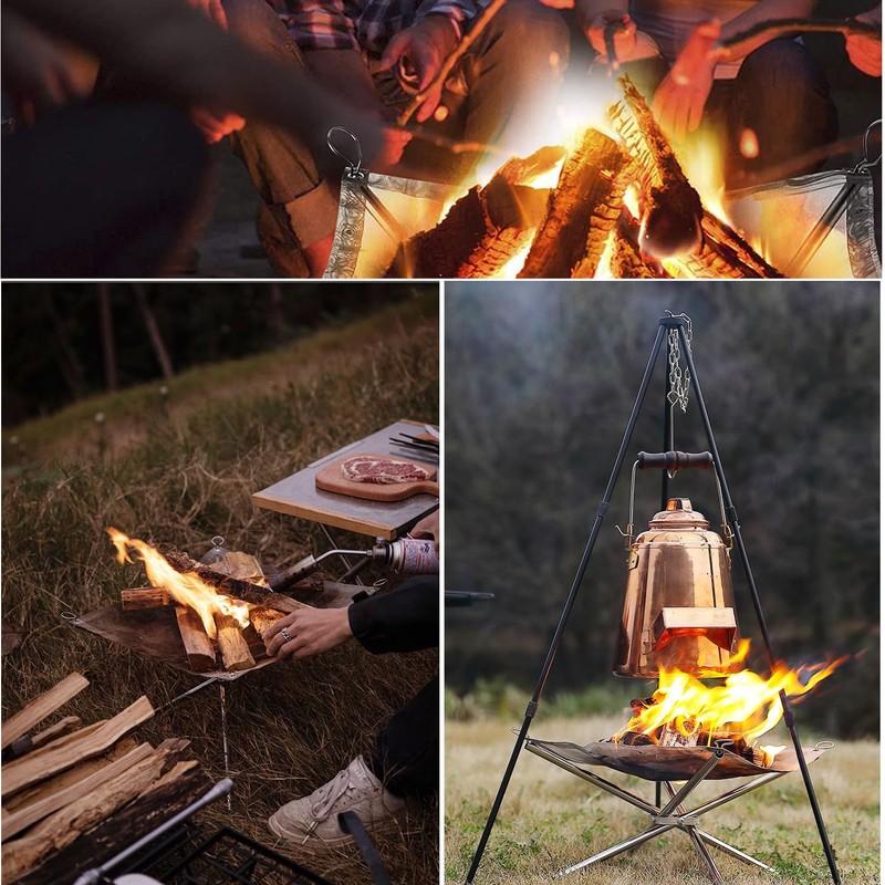 Hniuyun Portable Outdoor Fire Pit, Steel Mesh Camp Fire Pit