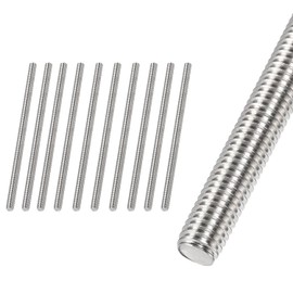 HiPicco M6 x 25mm Fully Threaded Rod & Studs, 304 Stainless Steel Right Hand Threads Rods, M6-1 Thread Pitch for Anchor Bolts, Clamps, Hangers and U-Bolts 10pcs