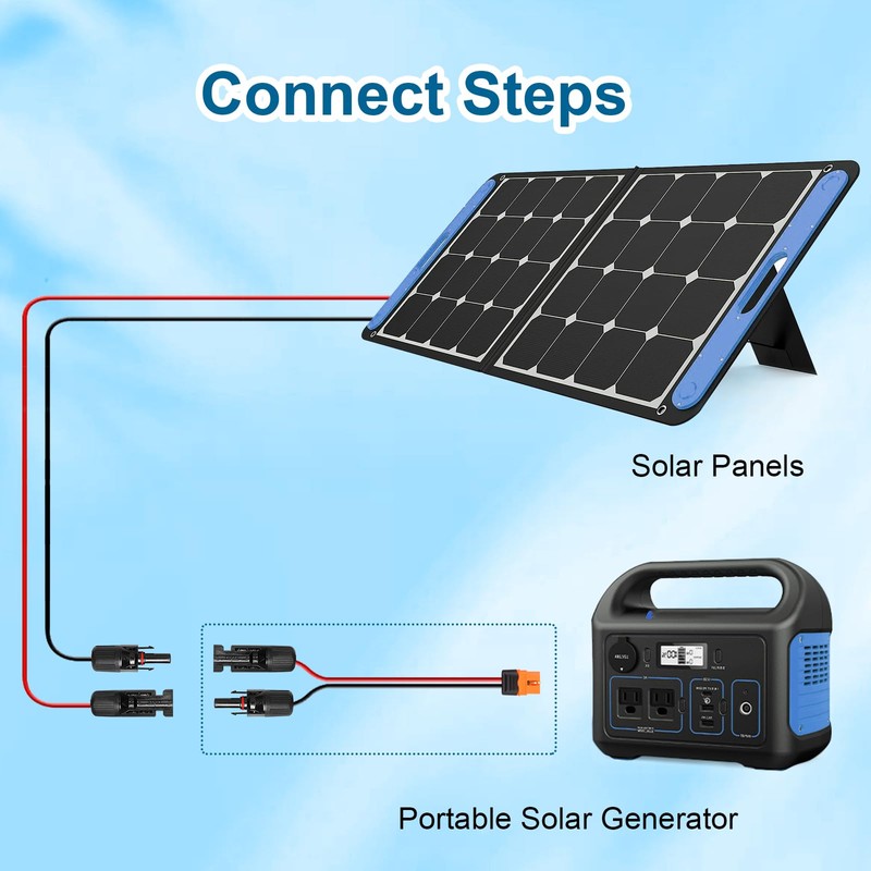MOOKEERF 5FT Solar Panel to XT60i Adapter Connector XT60i-F Extension