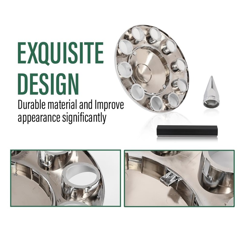 LQI Front Plating Hub Covers Chrome Wheel Cover 33mm Screw-on