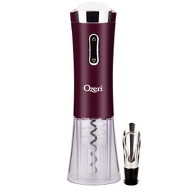 Ozeri Nouveaux II Electric Wine Opener with Foil Cutter, Wine Pourer and Stopper