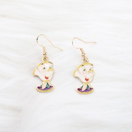 SEIRAA Beauty Movie Inspired Potts and Chip Dangle Earrings Fairytale Earrings for Her (Potts Chip Earring)