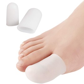 Toe Cap Protector Toe Impact Gel Toe Sleeve Toe Thumb Caps Toe Toe Protection Cap Breathable Blisters Corn Hammer Toe Claws Claw Loss, Fish Eyes, Shoe Chafing Relief (Set of 2)