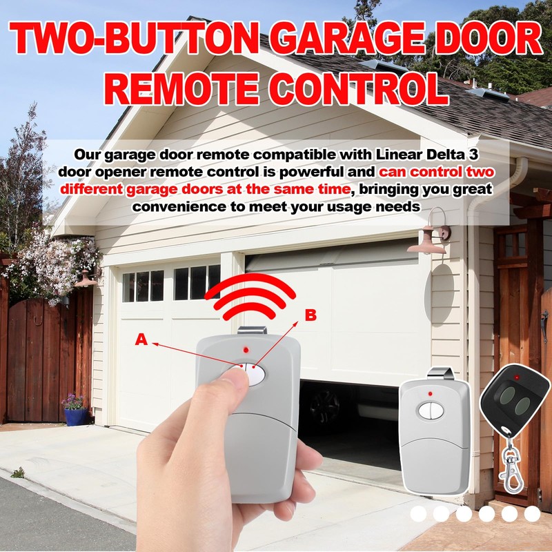 Kingdder 2 Pcs Two Button Garage Door Remote Compatible with