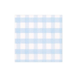 Caspari Gingham Paper Cocktail Napkins in Light Blue, 20 Per Package