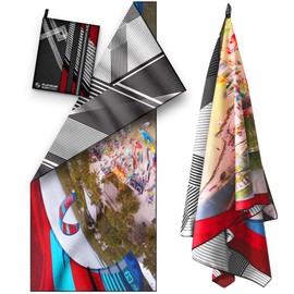 Platinum Sun - Toalla de playa de microfibra – Toallas de viaje compactas de secado rápido, sin arena, toalla de natación de secado rápido, para piscina, baño, senderismo, camping, doble cara (68 x 30