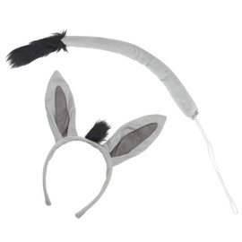 [VICASKY] 1 Set Donkey Dress Accessories Donkey Ears Plush Cosplay Costume Donkey Clothes Donkey Headdress Donkey Nose Horse Animal Costume Props for Kids Stage Performance Supplies Cloth Plastic