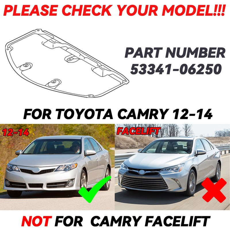 Sound Insulation Pads for Toyota Camry 2012-2014 Front Hood Engine