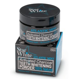 Activated Coconut Charcoal 100% Natural Teeth Whitening Powder Spearmint Flavour by Star White | Polishes Teeth | No Flouride | Manufactured in The USA |
