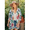 Women's Summre Kimono Cardigan Floral Print Sheer Chiffon Loose Casual