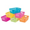 Neon Tall Plastic Storage Baskets with Handles - Set of