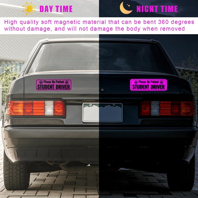 2pcs Student Driver Magnet, Please Be Patient Student Driver Sign