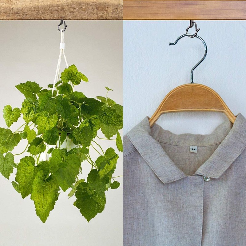 BeneLabel Wooden Storage Hooks, Pack of 60 Q-Hangers, Rust Resistant,