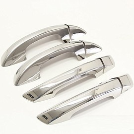 Recambo Stainless Steel Door Handle Cover Caps Set V2A Compatible for VW Golf 6 2008-2012 Sharan II from 2010 Onwards Cover Trim