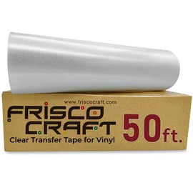 Frisco Craft C-370 Clear Transfer Tape for Vinyl 12" x 50 Feet Clear Lay Flat | Application Tape Perfect for Self Adhesive for Signs Stickers Decals - Compatible with Cricut Vinyl Cutters