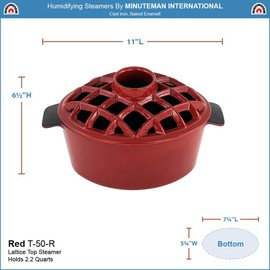 2.2 qt Enamel Woodstove Steamer - Lattice Top