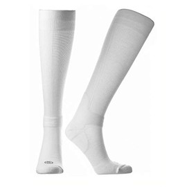 Doctor's Choice Compression Socks for Men & Women, Over-the-Calf, 10-20 mmHg, For Support & Recovery, Seamless Toe, Non-Binding Top (White, Medium)