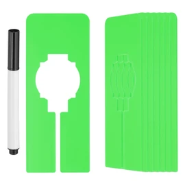PATIKIL 16 Pcs Rectangle Clothes Dividers, 5 Inch Blank Clothing Rack Divider Sorting Clothes Size Reusable Wardrobe Hanger Separator with Pen, Green