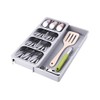 SOMIER Expandable Kitchen Drawer Organizer, Adjustable Cutlery Trays and Utensil Holder, Kitchen Drawer Dividers Storage for Silverware, Flatware, Knives, Spoons, Gray