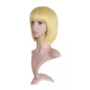 Mapofbeauty Peluca Rubio Liso 30 Cm Con Fleco Mapofbeauty