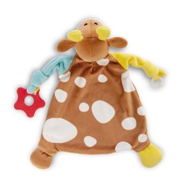 NICI Cow Comforter 25 x 25 cm - Cute Cuddle Blanket from 0 + Months, Cuddly Blanket for Girls, Boys & Babies, 48892, Great Gift Idea, Beige, Plain