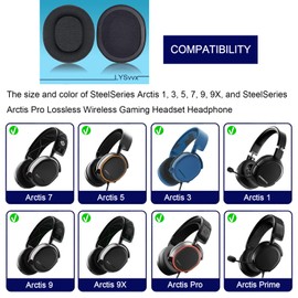 Arctis 5 Ear Pads - Replacement Earpads for SteelSeries Arctis 3/5 / 7/9 / 1 / pro Lossless Gaming Headphone(Black)