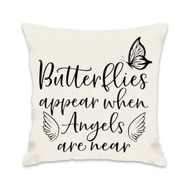 Remembrance Memorial Gifts for Loss of Loved One Butterflies Appear When Angels Are Near 45x45 Cushion Covers Gifts for Women Men Sympathy Bereavement Gifts for Women men Cushion Covers 18x18 Inch