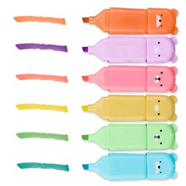 6Pcs Bear Mini Highlighters Assorted Colors - Multi Colored Highlighters 6 Pack of Cute Highlighters Markers Cute Stationary Multi Color Highlighter Set - Cute Bears Fun Highlighters Mini Markers Bulk