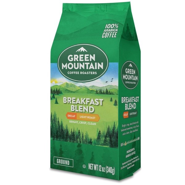 Green Mountain Coffee Roasters Breakfast Blend Decaf, Ground Coffee, Light