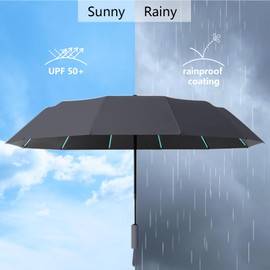 Repel Umbrella Windproof Travel Umbrellas for Rain - Easy Auto Open Close, Durable & Compact Umbrella, Strong Fibreglass Frame, black