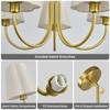 Linour Gold 5 Light Chandelier for Dining Room, Fabric Shade