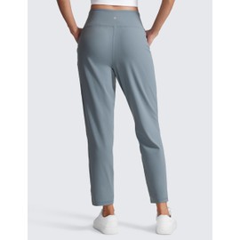 CRZ YOGA Butterlift Ankle Casual Yoga Pants for Women 7/8 Tapered Front Pleated for Lounge Travel with Pockets Belgian Blue X-Small