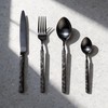 Black Silverware Set for 8 Modern Square Flatware Set Stainless