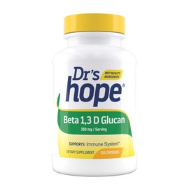 Dr’s Hope Beta 1,3D Glucan- 250mg 120 Capsules | May Helps to Increase Metabolism, Energy Production, Nervous System Support | 60 Servings | 2 Capsules per Serving| Non-GMO & Gluten Free