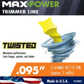 MaxPower 338802 Premium Twisted Trimmer Line, .095-Inch Length x 40-Foot Length