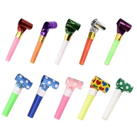 YFFSFDC Blown Whistle, Long About 3.1 inches (8 cm), Cheer Whistle, Colorful Kids Whistle, Party Whistle, Party, Event, Kids, Party, Decoration, Birthday, Party Prop, Set of 10, Random Pattern