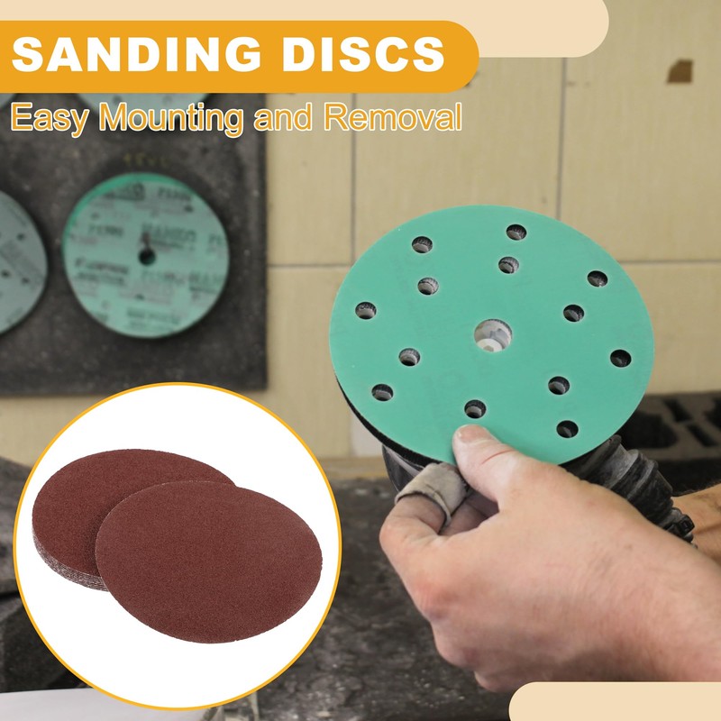 Partuto 10 Pcs 6inch 40 Grit Universal Sanding Discs -