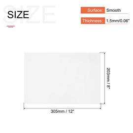 MECCANIXITY ABS Plastic Sheet 12 Inch x 8 Inch x 0.06 Inch ABS Styrene Sheets for Building Model DIY Crafts Panel White 6 Pcs