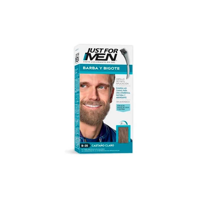 Just For Men Tinte para Barba y Bigote B25 Castaño