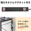Sanwa Supply TAP-2210-1BK Power Strip, 10 Outlets, 2-Prong (1m), Plenty