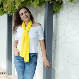 Dolce Abbraccio Women's Scarf Stola Scarf Chiffon Scarf for Spring Summer All Year Round - sunshine yellow