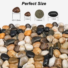 Decorative Rocks for Potted Plants,Virekm River Rocks, Decorative Ornamental Pebbles,Garden Landscaping Stones Gravel Filler for Home Decoration Flower Bed Fish Tank Plants Vases Succulents (5 Pounds)