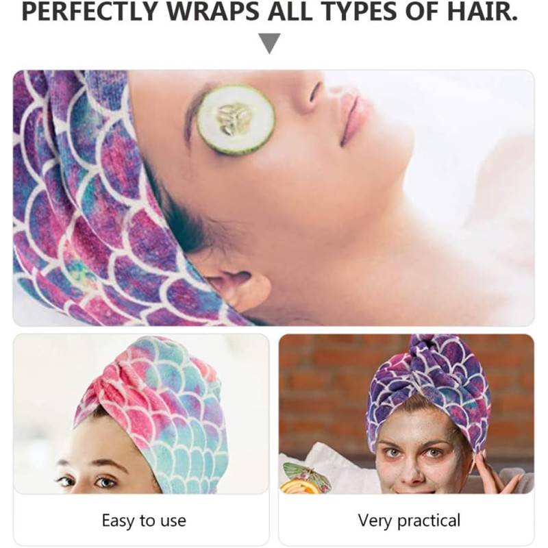 Toalla de Microfibra para Cabello, Paquete de 3 Unidades, Secado
