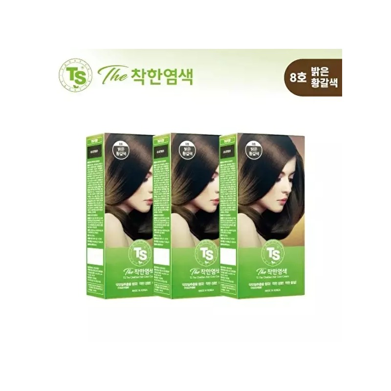 TS [티에스]TS 더착한염색 3개 [3호 자연흑색] [TS] TS Gentle Dye