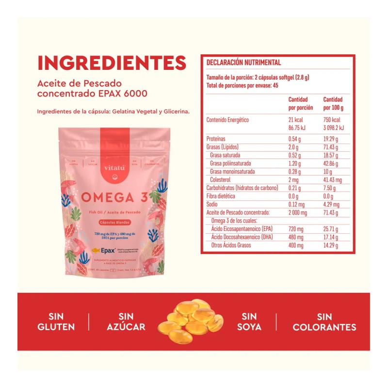 Vitatú | Omega 3 De Salmón Noruego Sin Sabor