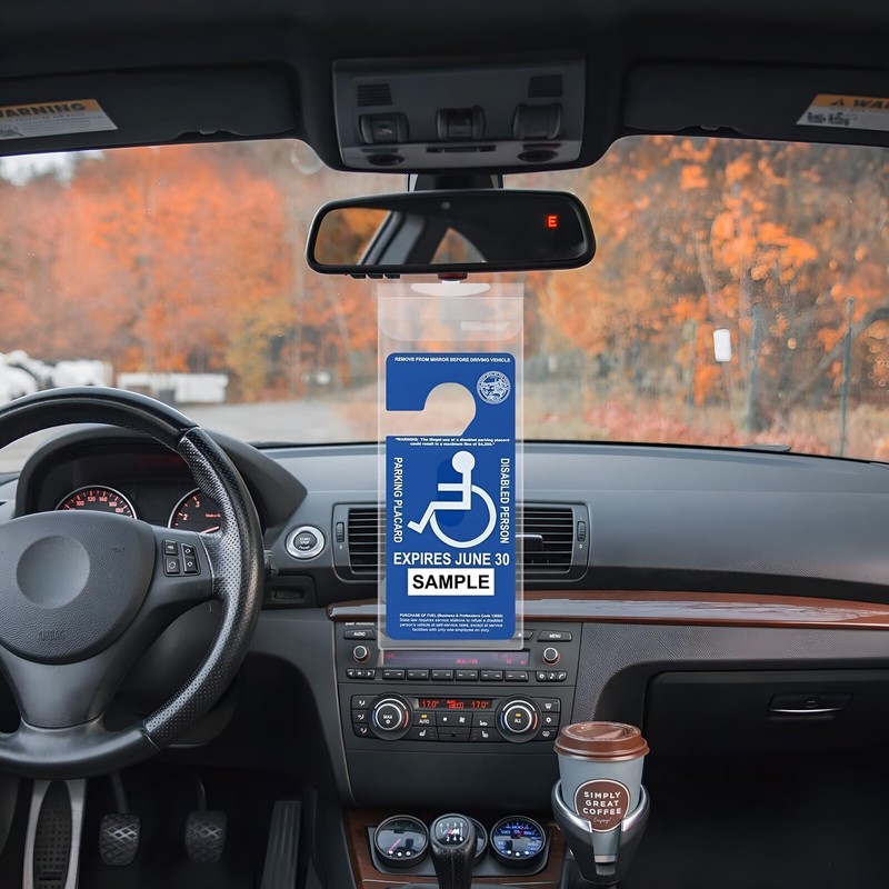 2x JacobsParts Hanging Parking Permit Plastic Holder, Ultra Clear, Rear